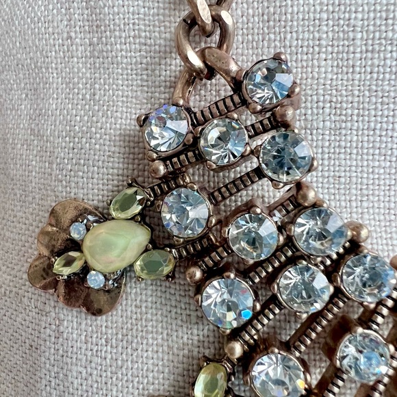 Lydell NYC plastron gold necklace with gems and rhinestones - Picture 4 of 8